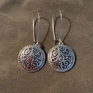 Silver Scroll Dangle Earrings